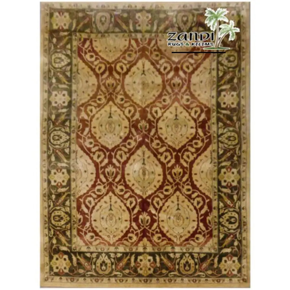 One Of The Kind Indian Hand-Knotted Rug 11'11"X9'0" zandirugs